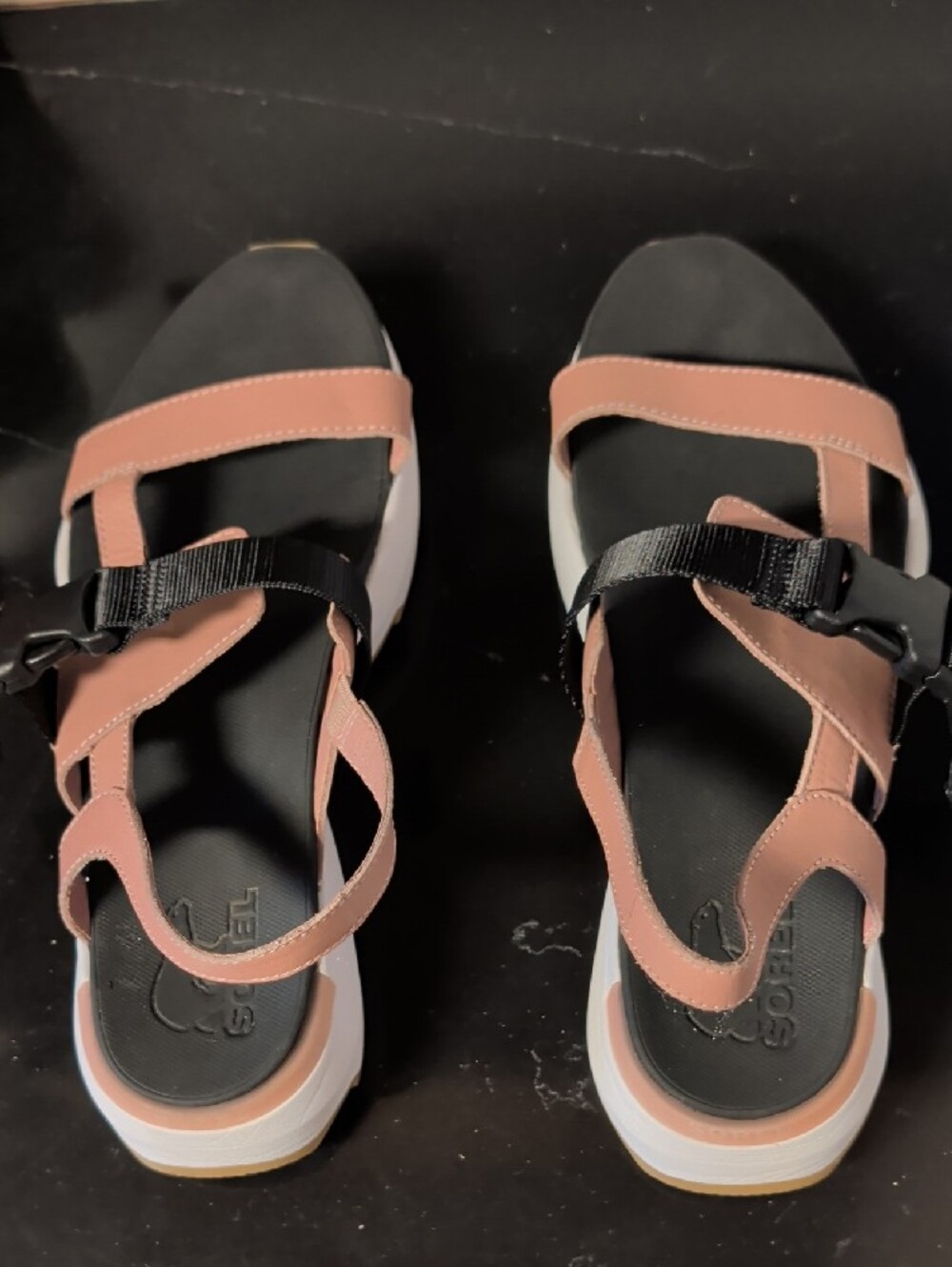 Sorel Kinetic Impact Sling Sandals - Eraser Pink/White Size 10 MSRP $145 - Picture 7 of 9